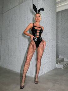 Fantasy Costume Women's Sexy Roleplay Costume Set (Bodysuit, Fishnet Stockings, Headpiece)