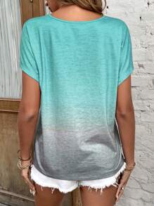 EMERY ROSE Heart Print Batwing Sleeve Tee - Multicolor - View 2