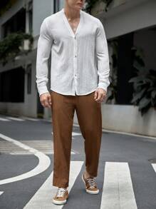 Manfinity NXTstreet Hombres Camisa unicolor con botón