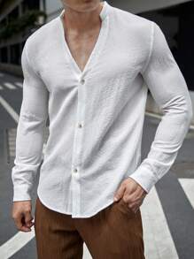 Manfinity NXTstreet Hombres Camisa unicolor con botón