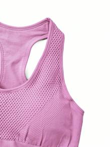 Yoga Basic 3入組無縫高度支撐工字運動型文胸 - 彩色 - 查看 3