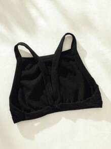 حمالة صدر موحدة اللون مكشوف الظهر - الأسود - مشاهدة 2