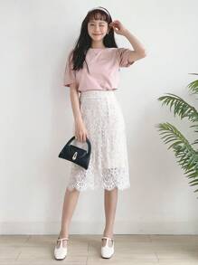 DAZY 素色泡泡袖T恤 - 粉色 - 查看 8