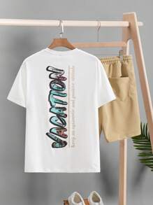 Manfinity RebelGame 男士標語圖案T恤和短褲 - 彩色 - 查看 1