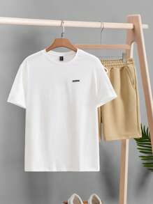 Manfinity RebelGame 男士標語圖案T恤和短褲 - 彩色 - 查看 2