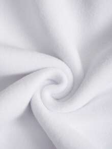 Nam Cartoon & Đồ họa chữ cái Túi kangaroo Dây rút Áo hoodie ấm áp - trắng - Xem 5