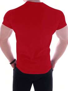 Manfinity Sport Corelite Áo thun thể thao họa tiết bạn trai Manfinity Fitness dành cho nam Áo tập luyện Áo tập luyện Bóng rổ Áo thun họa tiết trở lại trường Áo thun họa tiết bạn trai dành cho nam, Quần áo tập luyện Áo tập luyện Giáng sinh Thoáng khí - Màu Đỏ Sâu - Xem 2