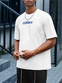 Manfinity RebelGame Áo thun nam Lá thư Giải trí - trắng - Xem 3