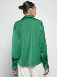 BizChic Solid Button Front Shirt