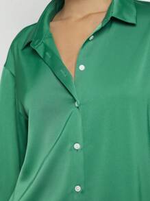 BizChic Solid Button Front Shirt