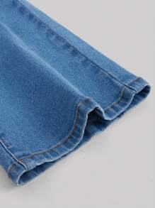 SHEIN Girlism Teen Girl Ripped Flare Leg Jeans - Light Wash - View 3