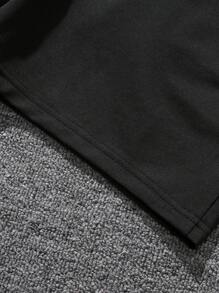 Manfinity Homme Pantalones cortos con cordón en la cintura y gráfico de letras para hombres - Negro - Ver 5