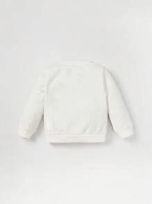 Cozy Pixies Baby Girl Letter Graphic Sweatshirt,In Fall/Winter - White - View 2