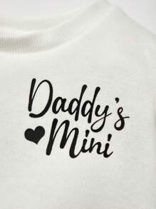 Cozy Pixies Baby Girl Letter Graphic Sweatshirt,In Fall/Winter - White - View 3