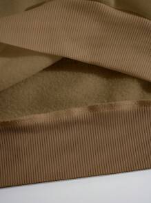 SHEIN Essnce 字母刺繡加絨內裏運動衫 - 摩卡棕 - 查看 5