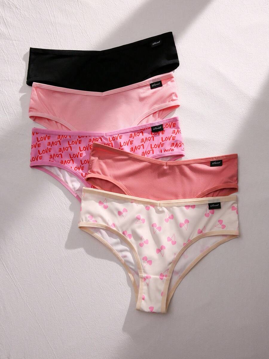 5 gói In Anh đào Chi tiết Patched thư Quần nữ - Nhiều màu - Xem 1