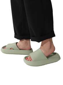 极简单带拖鞋，可爱柔软舒适的女士拖鞋，春夏穿搭 - 綠色 - 查看 2