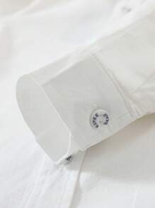 男童白色长袖翻领衬衫，轻薄透气，适合春秋季穿着 - 白色 - 查看 4
