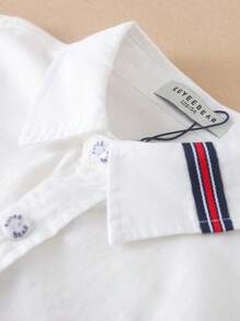 青少年男孩长袖领衬衫，轻便春/秋季