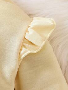 Baby Girl Letter & Figure Graphic Ruffle Trim Sweatshirt - Apricot - View 5