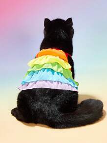 1pc LGBT Colorblock Pet Dress For Cats & Dogs - Multicolor - View 2