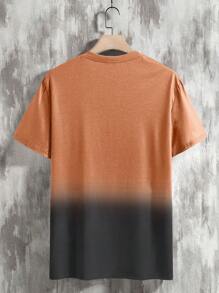 Manfinity Homme Nam Đồ họa Chữ cái Bóng Áo thun - màu nâu - Xem 2