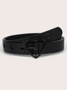 1pc Fashion Heart Buckle Waist Belt Versatile Dress, One Size Fits All Summer, School Fall, Autumn, Halloween