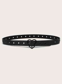1pc Fashion Heart Buckle Waist Belt Versatile Dress, One Size Fits All Summer, School Fall, Autumn, Halloween