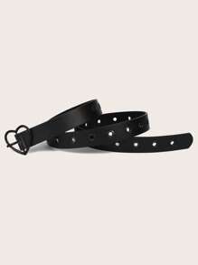 1pc Fashion Heart Buckle Waist Belt Versatile Dress, One Size Fits All Summer, School Fall, Autumn, Halloween