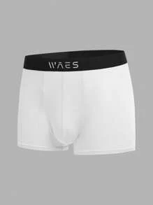 Men 7pcs Letter Graphic Boxer Brief - Black and White - View 7