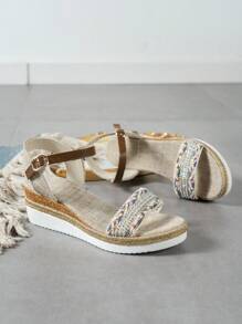 NỮ Khối màu Dây đeo mắt cá chân Dép quai hậu , Kỳ nghỉ Mùa hè Dép xăng đan - Nhiều màu - Xem 6