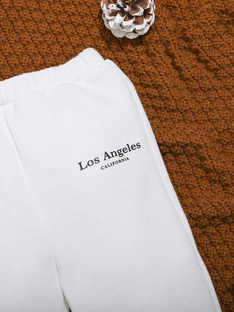 SHEIN Baby Boys' Casual Sport Printed Elastic Waist Thickened Three