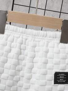 SHEIN 男嬰字母補丁細節套頭衫和運動褲 - 白色 - 查看 6