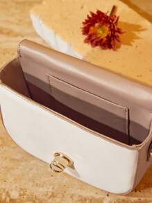 Frida Kahlo X SHEIN Bolso sillín mini flor & con patrón de figura con solapa - Rosa - Ver 5