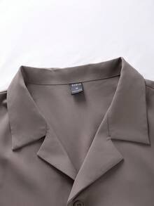 Manfinity Hypemode Bộ hai mảnh Nam Dây kéo Nút phía trước màu trơn Giải trí - Màu Khaki - Xem 5