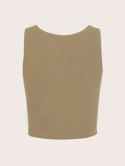 Goth Top tank con slogan con estampado de cráneo