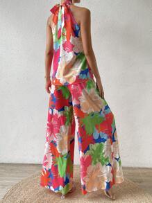 Breezaya 2 件套女士彩色花卉印花领带海滩风格 - 彩色 - 查看 2