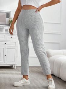 Calvaya 大碼下擺開叉緊身打底褲