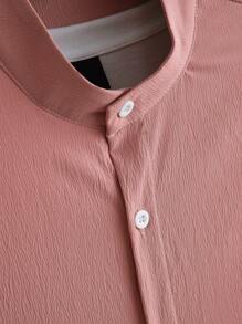 Manfinity Homme Nam Chất rắn Áo sơ mi & Eo dây rút Quần Without Tee - Gỗ đỏ - Xem 4