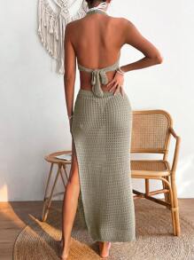 Swim Chiccia Trang phục mùa hè cho phụ nữ, váy hở lưng hở đùi xẻ tà hở lưng ... - Lạc đà - Xem 2