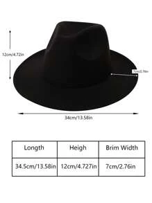 素色軟呢帽 - 黑色 - 查看 4