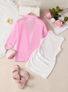 SHEIN Bộ thời trang bé gái - trắng - Xem 2