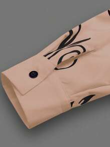 Manfinity Homme Men Plants Print Button Up Shirt - Baby Pink - View 4