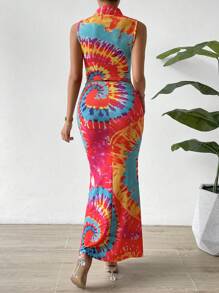 SHEIN Privé Nhuộm buộc Cổ giả Áo ba lỗ & Váy - Nhiều màu - Xem 2