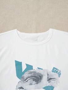 Flirla 大碼字母圖案T恤 - 白色 - 查看 5