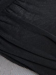 Hauture Body con un hombro fruncido de malla de talla grande - Negro - Ver 7