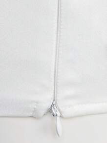 L'Amorae 纯色单肩荷叶边袖短款上衣 - 白色 - 查看 8