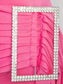 Hauture 鑽石大扣褶裙 - 粉色 - 查看 8