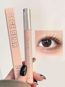 Gege Bear 1支增量黑色睫毛膏,防斑駁防水持久加長加密扁刷頭捲曲睫毛膏,適合初學者使用 - 黑色 - 查看 1
