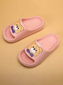 Girls Single Band Bear Pattern Cartoon Cute Slippers Outdoor - Pink - View 2
